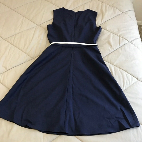 Calvin Klein Blue Dress w Belt - Size 4 - Picture 3 of 6